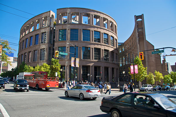 robson street Vancouver Library on robson street