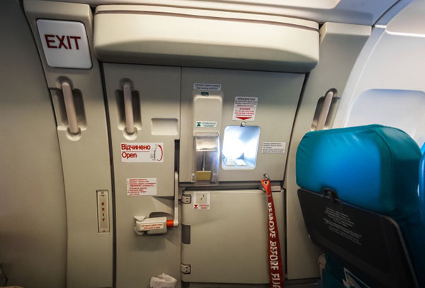 airplane escape door crap