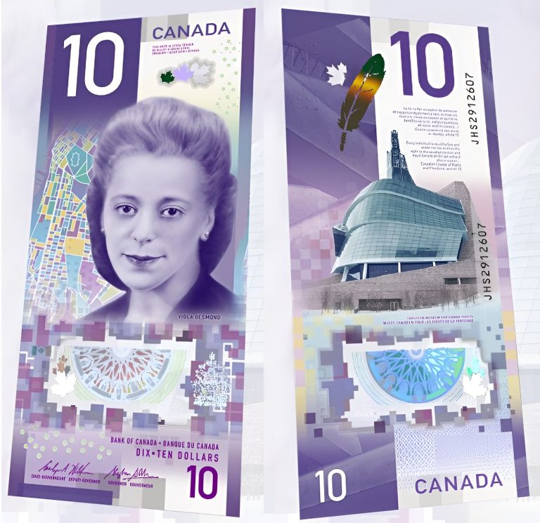 Tờ tiền 10 CAD – Thiết kế dọc tạo nên dấu ấn riêng của tiền giấy Canada
